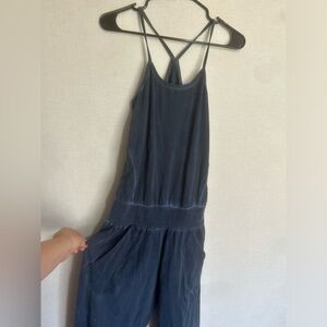 Ripple stonewash full length jumpsuit